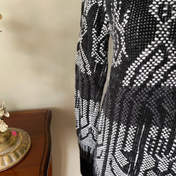 J. Crew Mixed-Stitch Blanket Sweater Black White - Picture 13 of 14